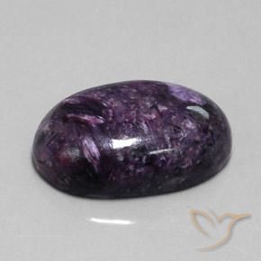 Charoíta Violeta oscuro medio natural de 35.08 ct, Ovalada, Opaco