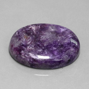Charoíta Violeta oscuro medio natural de 36.50 ct, Corte Óvalo, Opaco
