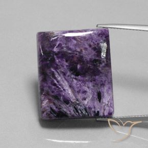 40.10ct Natural Violeta oscuro medio Charoita, Corte Baguette, Opaco