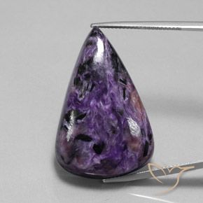 45.05ct Natural Violeta oscuro Charoita, En forma de pera, Opaco