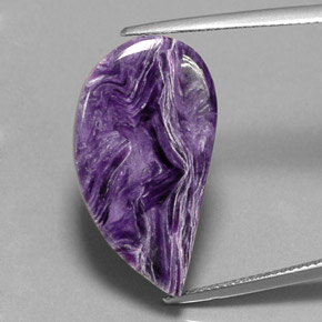 Charoíta violeta natural de 18,29 ct, forma elegante, opaco
