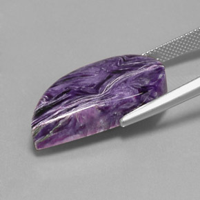 Charoíta violeta natural de 18,29 ct, forma elegante, opaco