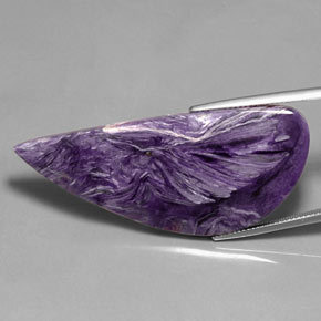 Charoíta violeta natural de 40,30 ct, forma elegante, opaco