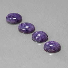 Gemas de Charoíta Violeta natural de  ct, Corte Óvalo, Opaco
