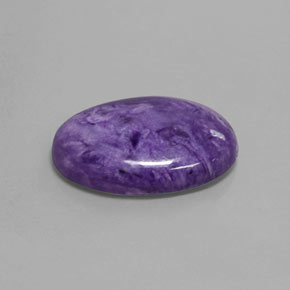 Charoíta violeta natural de 14,42 ct, corte óvalo, opaco
