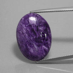 Charoíta Violeta natural de 13.10 ct, Corte Óvalo, Opaco