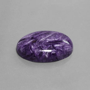 Charoíta violeta natural de 15,17 ct, corte óvalo, opaco