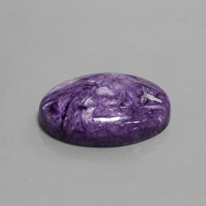 Charoíta violeta natural de 16,35 ct, corte óvalo, opaco