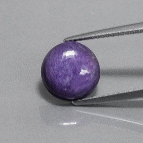 Charoíta violeta natural de 3,11 ct, corte redondo, opaco