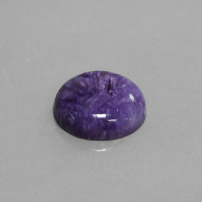 Charoíta violeta natural de 3,28 ct, corte redondo, opaco