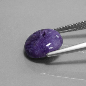 Charoíta violeta natural de 3,28 ct, corte redondo, opaco