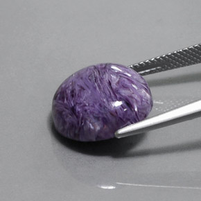 Charoíta Violeta natural de 8.58 ct, Corte Redondo, Opaco