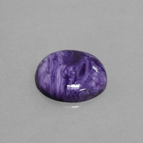 Charoíta violeta natural de 5,50 ct, corte redondo, opaco