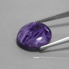 Charoíta violeta natural de 5,50 ct, corte redondo, opaco