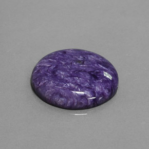 Charoíta violeta natural de 7,06 ct, corte redondo, opaco