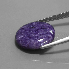 Charoíta violeta natural de 7,06 ct, corte redondo, opaco