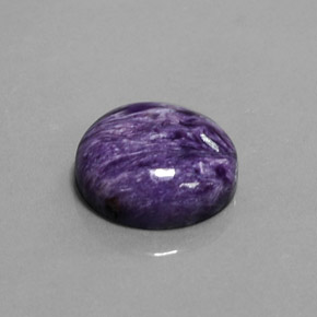 Charoíta Violeta natural de 8.60 ct, Corte Redondo, Opaco