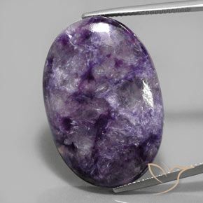Charoíta Violeta malva natural de 33.89 ct, Corte Óvalo, Opaco