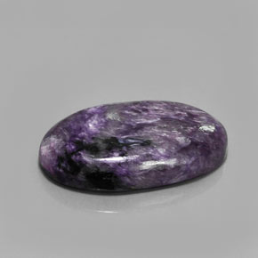Charoíta violeta natural de 33,07 ct, corte óvalo, opaco