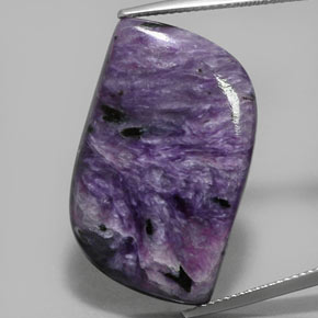 Charoíta violeta natural de 29,51 ct, forma elegante, opaco