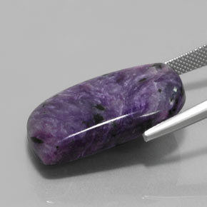 Charoíta violeta natural de 29,51 ct, forma elegante, opaco