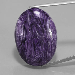 Charoíta Violeta natural de 36.74 ct, Corte Óvalo, Opaco