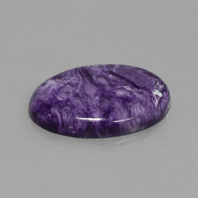 Charoíta violeta natural de 28,09 ct, corte óvalo, opaco