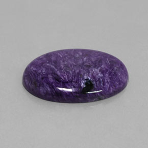 Charoíta violeta natural de 28,54 ct, corte óvalo, opaco