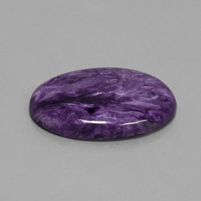 Charoíta violeta natural de 27,90 ct, corte óvalo, opaco