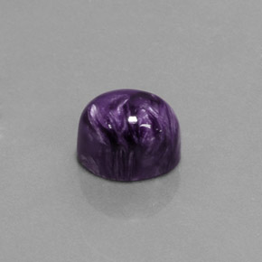 Charoíta violeta natural de 4,62 ct, corte óvalo, opaco