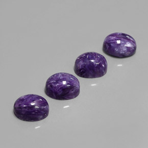 Gemas de Charoíta Violeta natural de  ct, Corte Óvalo, Opaco