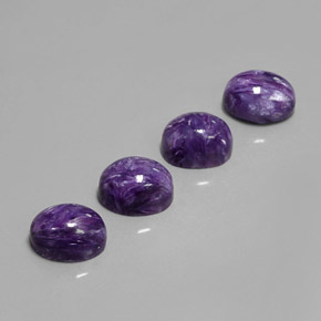 Gemas de Charoíta Violeta natural de  ct, Corte Óvalo, Opaco