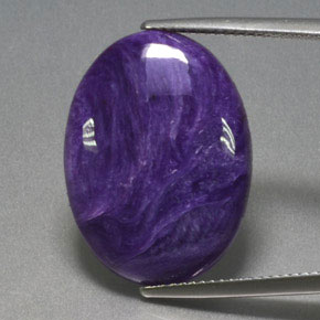 Charoíta violeta natural de 11,14 ct, corte óvalo, opaco