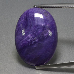 Charoíta violeta natural de 14,14 ct, corte óvalo, opaco