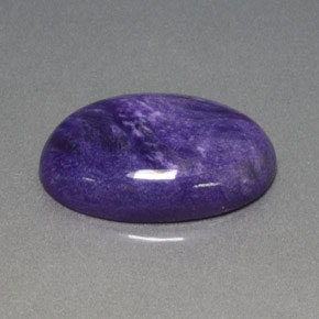 Charoíta violeta natural de 14,14 ct, corte óvalo, opaco