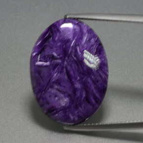 Charoíta Violeta natural de 12.96 ct, Corte Óvalo, Opaco