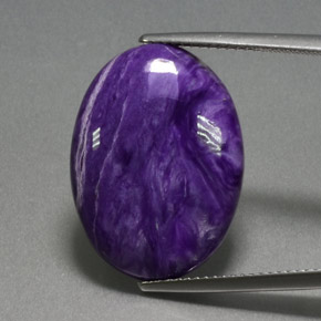 Charoíta Violeta natural de 12.19 ct, Corte Óvalo, Opaco
