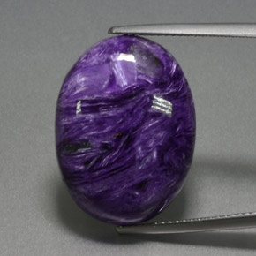 Charoíta Violeta natural de 19.17 ct, Corte Óvalo, Opaco