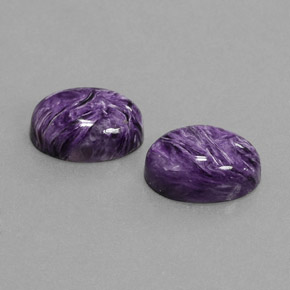Gemas de Charoíta Violeta natural de  ct, Corte Óvalo, Opaco