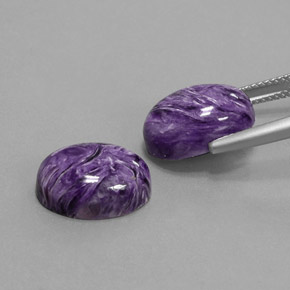 Gemas de Charoíta Violeta natural de  ct, Corte Óvalo, Opaco