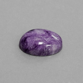 Charoíta violeta natural de 5,36 ct, corte óvalo, opaco