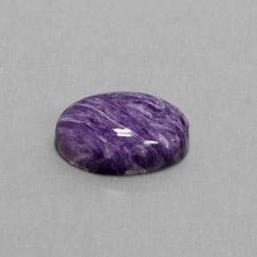 Charoíta violeta natural de 5,59 ct, corte óvalo, opaco