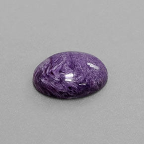 Charoíta violeta natural de 4,89 ct, corte óvalo, opaco