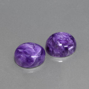 Gemas de charoíta violeta natural de  ct, corte óvalo, opaco