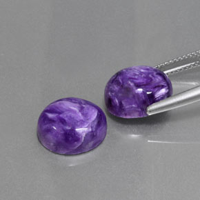 Gemas de charoíta violeta natural de  ct, corte óvalo, opaco