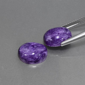 Gemas de charoíta violeta natural de  ct, corte óvalo, opaco