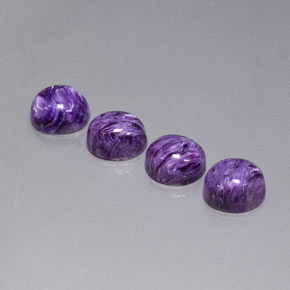 Gemas de Charoíta Violeta natural de  ct, Corte Óvalo, Opaco