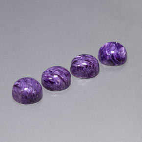 Gemas de Charoíta Violeta natural de  ct, Corte Óvalo, Opaco