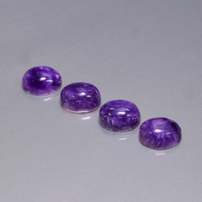 Gemas de Charoíta Violeta natural de  ct, Corte Óvalo, Opaco