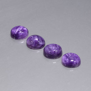 Gemas de charoíta violeta natural de  ct, corte óvalo, opaco